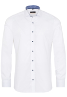 ETERNA LANGE MOUW OVERHEMD SLIM FIT NATTÉ WIT MET RELIËF