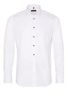 ETERNA LANGE MOUW OVERHEMD SLIM FIT NATTÉ WIT MET RELIËF