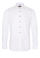 ETERNA LANGE MOUW OVERHEMD SLIM FIT NATTÉ WIT MET RELIËF