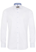 ETERNA LANGE MOUW OVERHEMD SLIM FIT NATTÉ WIT MET RELIËF