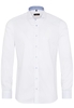 ETERNA LANGE MOUW OVERHEMD SLIM FIT NATTÉ WIT MET RELIËF
