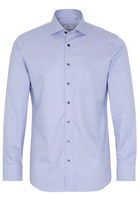 ETERNA LANGE MOUW OVERHEMD SLIM FIT NEVER IRON SHIRT TWILL BLAUW MET