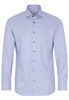 ETERNA LANGE MOUW OVERHEMD SLIM FIT NEVER IRON SHIRT TWILL BLAUW MET