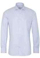 ETERNA LANGE MOUW OVERHEMD SLIM FIT NEVER IRON SHIRT TWILL BLAUW/WIT