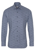ETERNA LANGE MOUW OVERHEMD SLIM FIT NEVER IRON SHIRT TWILL BLAUW/WIT