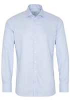 ETERNA LANGE MOUW OVERHEMD SLIM FIT NEVER IRON SHIRT TWILL LICHTBLAUW