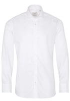 ETERNA LANGE MOUW OVERHEMD SLIM FIT NEVER IRON SHIRT TWILL WIT MET