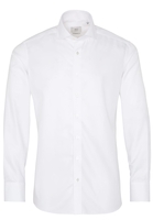 ETERNA LANGE MOUW OVERHEMD SLIM FIT NEVER IRON SHIRT TWILL WIT MET