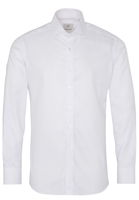 ETERNA LANGE MOUW OVERHEMD SLIM FIT NEVER IRON SHIRT TWILL WIT MET