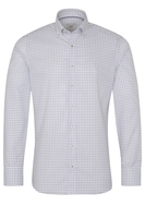 ETERNA LANGE MOUW OVERHEMD SLIM FIT OXFORD BLAUW GERUIT