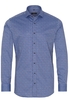 ETERNA LANGE MOUW OVERHEMD SLIM FIT OXFORD BLAUW/ROOD PRINT