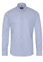 ETERNA LANGE MOUW OVERHEMD SLIM FIT OXFORD LICHTBLAUW / WIT GESTREEPT