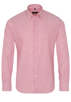 ETERNA LANGE MOUW OVERHEMD SLIM FIT OXFORD ROOD/WIT GESTREEPT