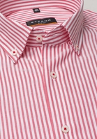 ETERNA LANGE MOUW OVERHEMD SLIM FIT OXFORD ROOD/WIT GESTREEPT