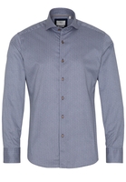 ETERNA LANGE MOUW OVERHEMD SLIM FIT SOFT TAILORING TWILL MARINEBLAUW