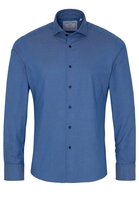 ETERNA LANGE MOUW OVERHEMD SLIM FIT SOFT TAILORING TWILL MEDIUM BLAUW