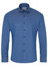 ETERNA LANGE MOUW OVERHEMD SLIM FIT SOFT TAILORING TWILL MEDIUM BLAUW