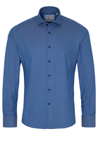 ETERNA LANGE MOUW OVERHEMD SLIM FIT SOFT TAILORING TWILL MEDIUM BLAUW