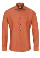 ETERNA LANGE MOUW OVERHEMD SLIM FIT SOFT TAILORING TWILL ORANJE UNI