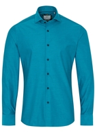 ETERNA LANGE MOUW OVERHEMD SLIM FIT SOFT TAILORING TWILL TURKOOIS UNI