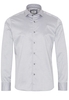 ETERNA LANGE MOUW OVERHEMD SLIM FIT SOFT TAILORING TWILL ZILVER GRIJS