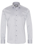 ETERNA LANGE MOUW OVERHEMD SLIM FIT SOFT TAILORING TWILL ZILVER GRIJS