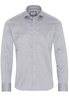 ETERNA LANGE MOUW OVERHEMD SLIM FIT SOFT TAILORING TWILL ZILVERGRIJS