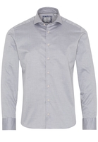 ETERNA LANGE MOUW OVERHEMD SLIM FIT SOFT TAILORING TWILL ZILVERGRIJS