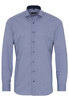 ETERNA LANGE MOUW OVERHEMD SLIM FIT STRETCH BLAUW MET RELIËF