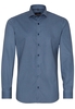 ETERNA LANGE MOUW OVERHEMD SLIM FIT STRETCH MARINEBLAUW PRINT