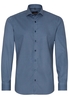 ETERNA LANGE MOUW OVERHEMD SLIM FIT STRETCH MARINEBLAUW PRINT