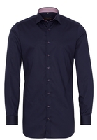 ETERNA LANGE MOUW OVERHEMD SLIM FIT STRETCH MARINEBLAUW UNI