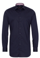 ETERNA LANGE MOUW OVERHEMD SLIM FIT STRETCH MARINEBLAUW UNI