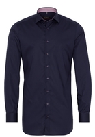ETERNA LANGE MOUW OVERHEMD SLIM FIT STRETCH MARINEBLAUW UNI