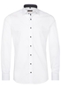 ETERNA LANGE MOUW OVERHEMD SLIM FIT STRETCH WIT MET RELIËF