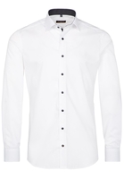 ETERNA LANGE MOUW OVERHEMD SLIM FIT STRETCH WIT MET RELIËF