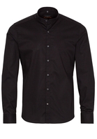 ETERNA LANGE MOUW OVERHEMD SLIM FIT STRETCH ZWART UNI