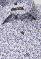 ETERNA LANGE MOUW OVERHEMD SLIM FIT TWILL BEIGE/BLAUW PRINT
