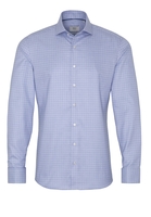 ETERNA LANGE MOUW OVERHEMD SLIM FIT TWILL BLAUW / WIT GERUIT
