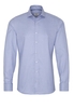 ETERNA LANGE MOUW OVERHEMD SLIM FIT TWILL BLAUW / WIT GERUIT