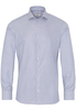 ETERNA LANGE MOUW OVERHEMD SLIM FIT TWILL BLAUW / WIT MET RELIËF