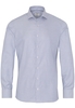 ETERNA LANGE MOUW OVERHEMD SLIM FIT TWILL BLAUW / WIT MET RELIËF