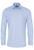 ETERNA LANGE MOUW OVERHEMD SLIM FIT TWILL BLAUW MET RELIËF