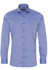 ETERNA LANGE MOUW OVERHEMD SLIM FIT TWILL BLAUW MET RELIËF