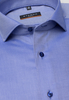 ETERNA LANGE MOUW OVERHEMD SLIM FIT TWILL BLAUW MET RELIËF