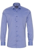 ETERNA LANGE MOUW OVERHEMD SLIM FIT TWILL BLAUW MET RELIËF