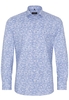 ETERNA LANGE MOUW OVERHEMD SLIM FIT TWILL BLAUW PRINT