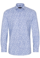 ETERNA LANGE MOUW OVERHEMD SLIM FIT TWILL BLAUW PRINT
