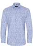 ETERNA LANGE MOUW OVERHEMD SLIM FIT TWILL BLAUW PRINT