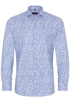 ETERNA LANGE MOUW OVERHEMD SLIM FIT TWILL BLAUW PRINT